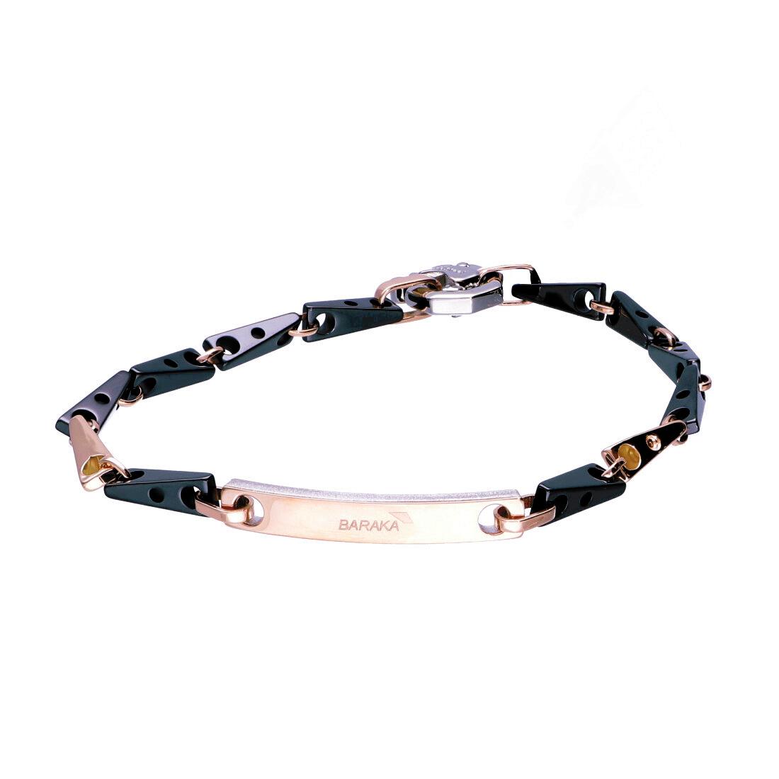 Bracciale Uomo In Oro Rosa Argento E Ceramica Nera Baraka Luxury Zone