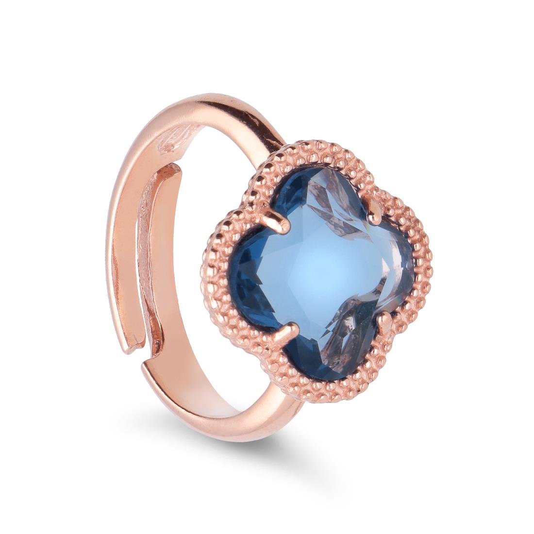 Anello In Argento Rosato Con Fiore ORO CO 925 Luxury Zone