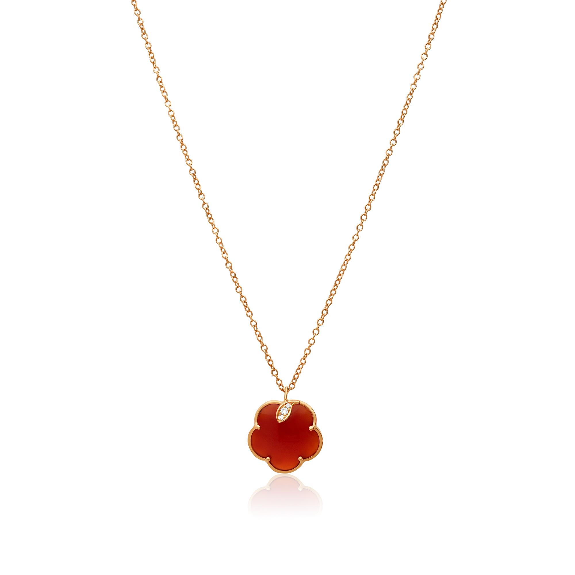 Collar Petit Joli con diamantes y cornalina - PASQUALE BRUNI