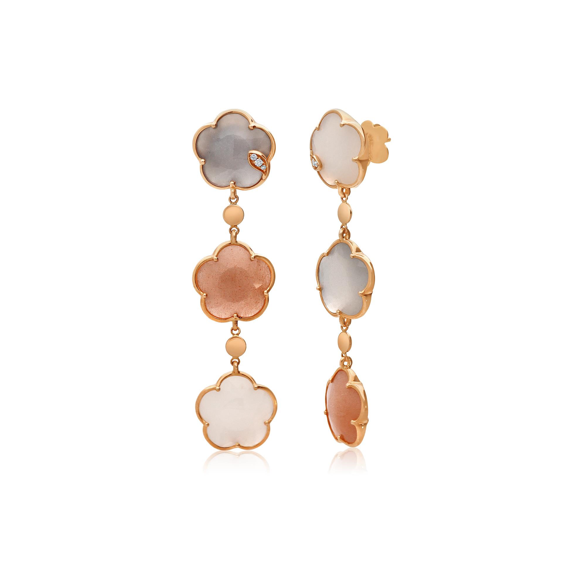 Pendientes Petit Joli Bouquet Lunaire con diamantes - PASQUALE BRUNI