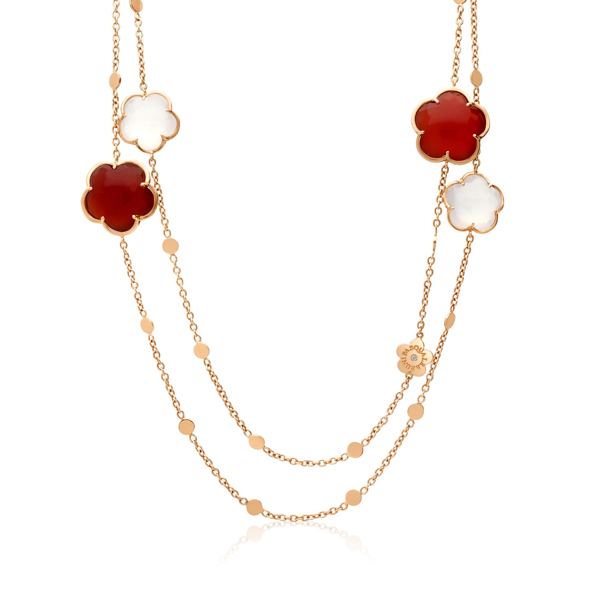 Collana Bon Ton con quarzo e corniola - PASQUALE BRUNI