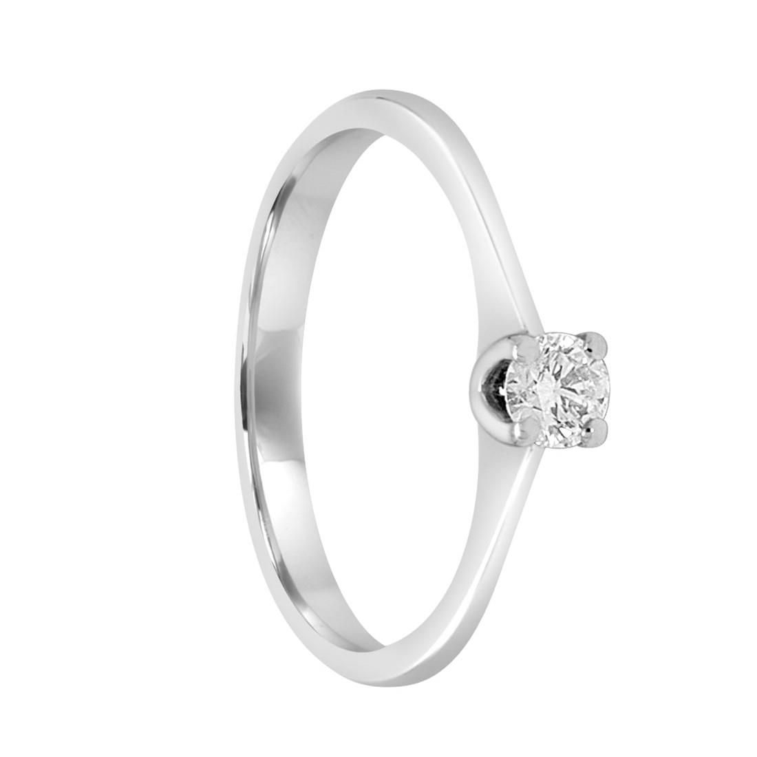  White gold solitaire with diamond ct 0.21 color H, clarity VS1, size N - ORO&CO