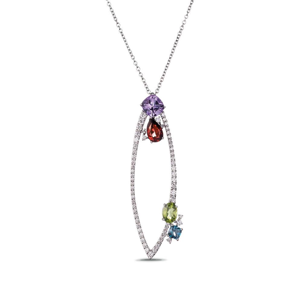 Necklace with diamonds, amethyst, citrine, peridot e topaz - ALFIERI & ST. JOHN
