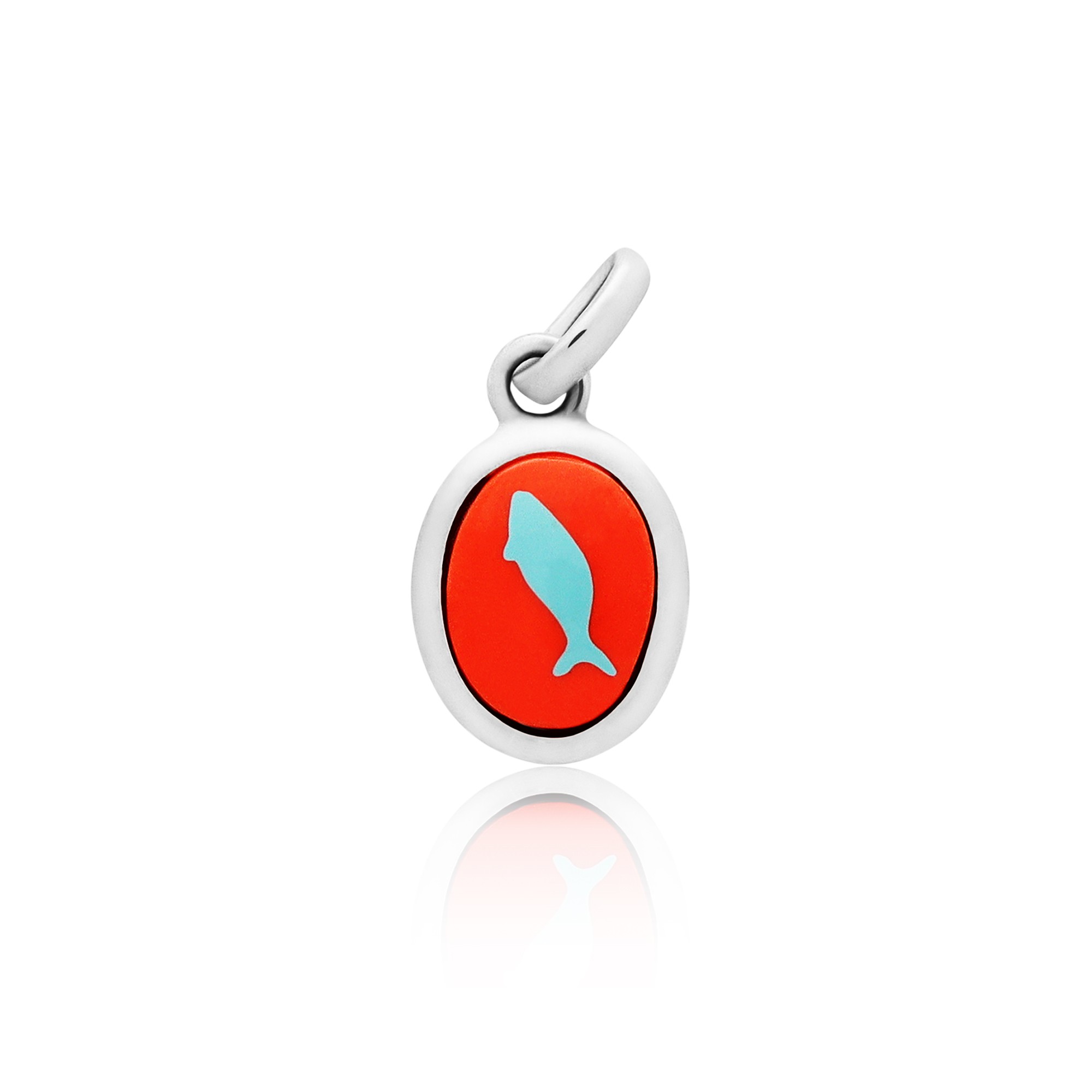 Ciondolo in argento con smalto rosso pesce Dodo Dodo color - DODO