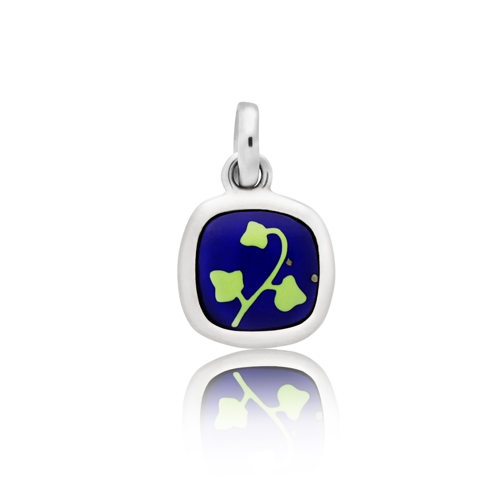 Charm in argento con smalto blu edera Dodo Dodo color - DODO