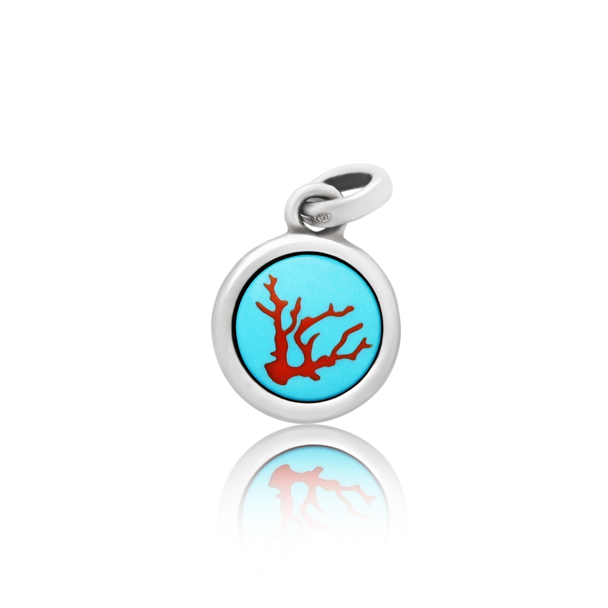 Ciondolo in argento con smalto azzurro corallo Dodo Dodo color - DODO