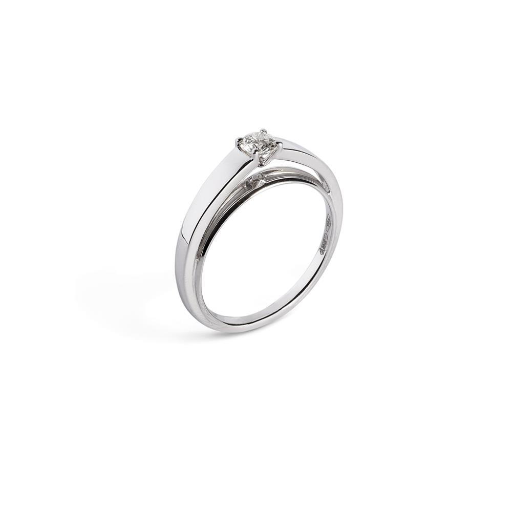 Solitaire ring in gold and diamond ct. 0.14 - ALFIERI & ST. JOHN