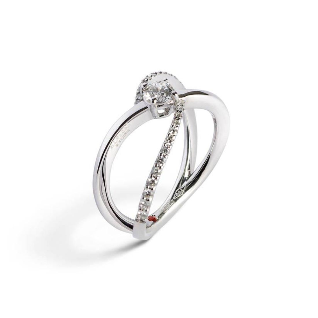 Anello multifilo Eterna in oro con diamante ct. 0,53 - ALFIERI & ST. JOHN