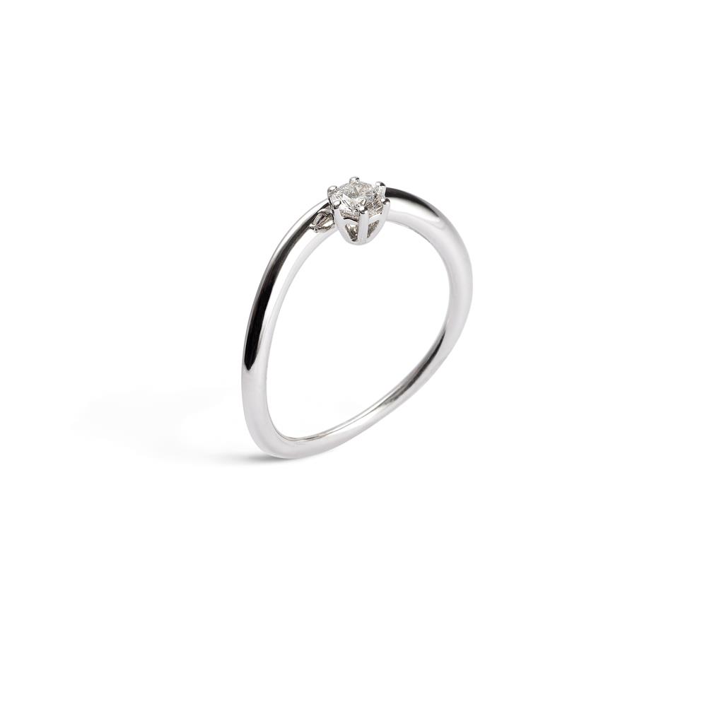 Solitaire ring in gold with ct. 0,18 diamond  - ALFIERI & ST. JOHN