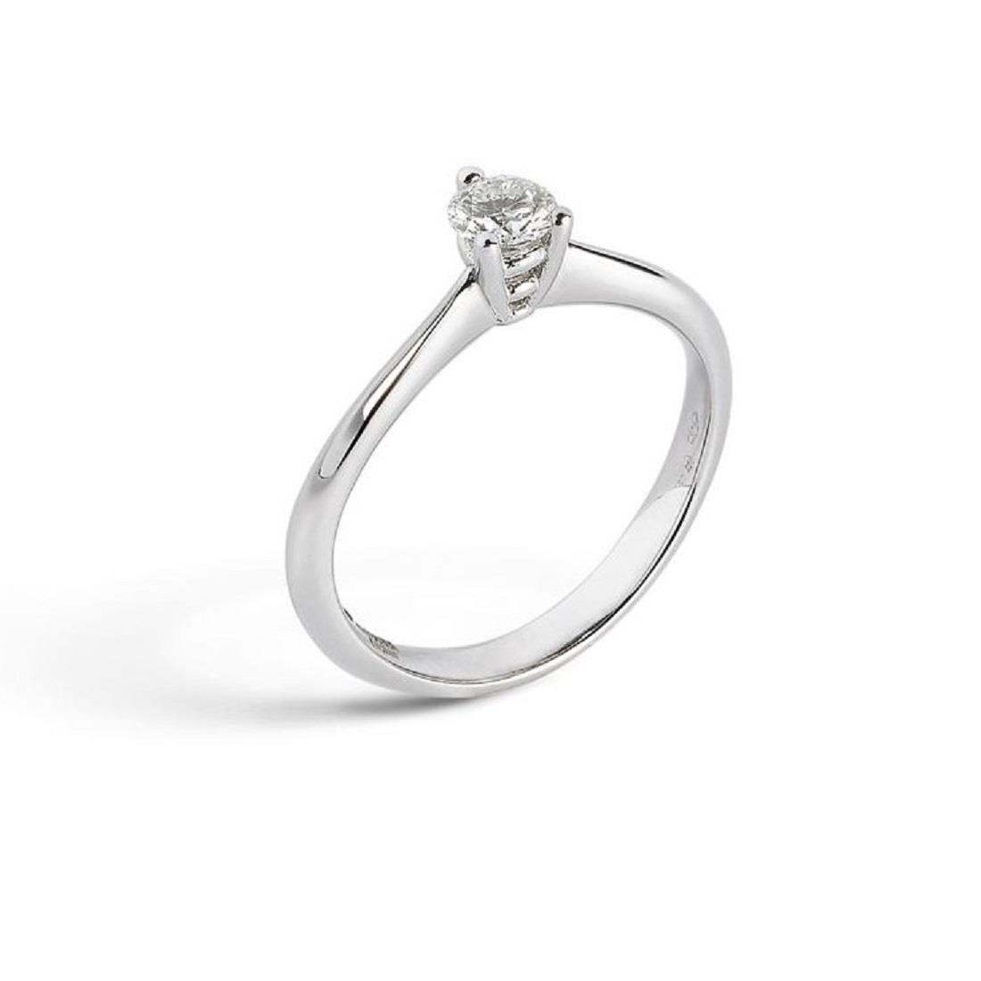 Gold solitaire ring with diamond ct. 0.30 - ALFIERI & ST. JOHN