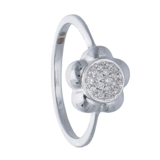 anello in oro bianco con diamanti ct 0.13 - ALFIERI & ST. JOHN