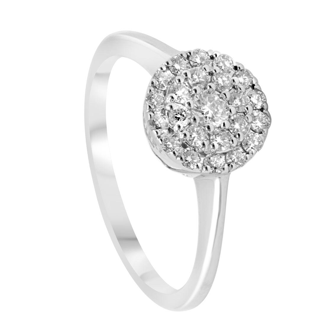 anello in oro bianco con diamanti ct 0.39 - ALFIERI & ST. JOHN