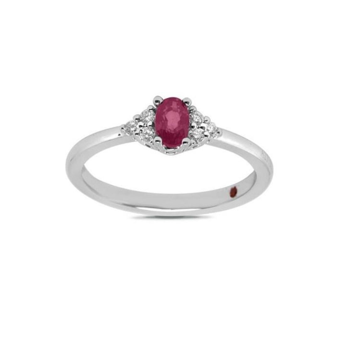 Gold ring with diamonds and ruby ct. 0.90 - ALFIERI & ST. JOHN