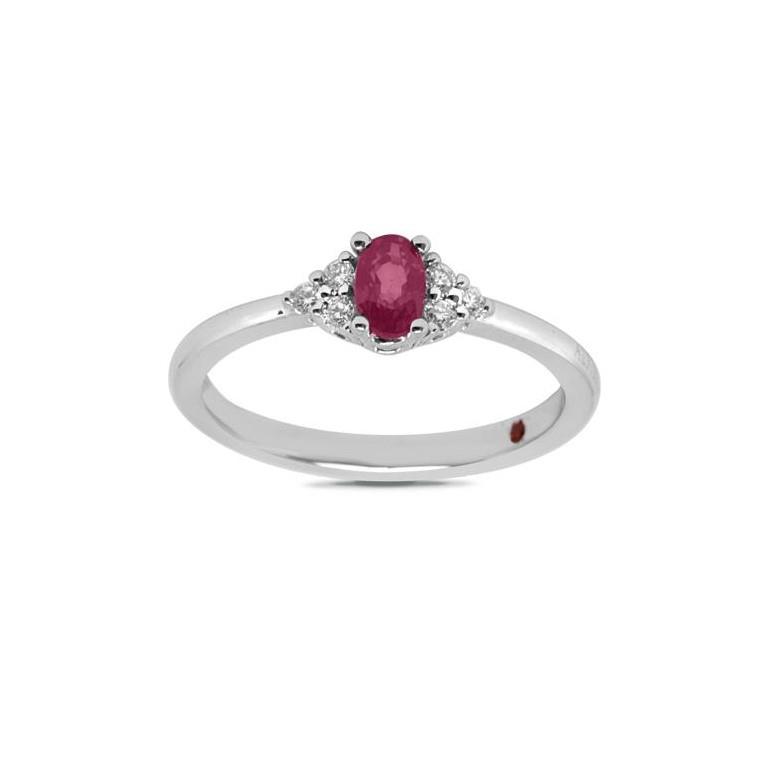 Gold ring with diamonds and ruby ct. 0.90 - ALFIERI & ST. JOHN