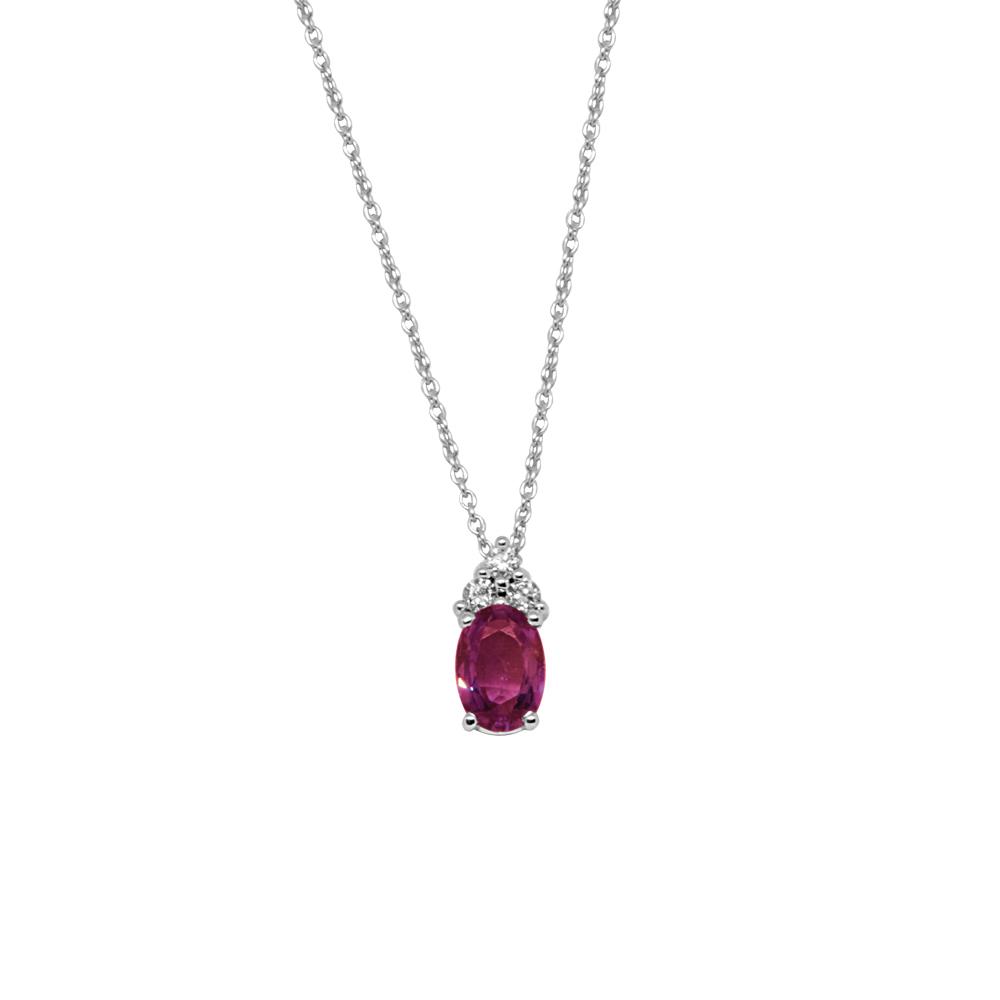 Collana con pendente rubino ct. 0,50 e diamanti - ALFIERI & ST. JOHN