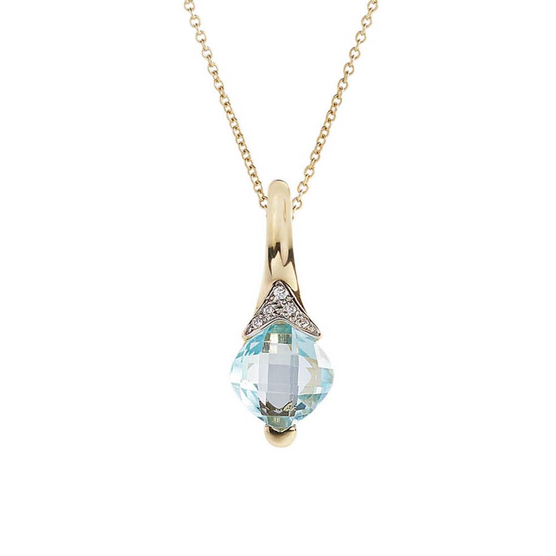 Necklace with blue topaz and diamonds ct. 0.03 - ALFIERI & ST. JOHN