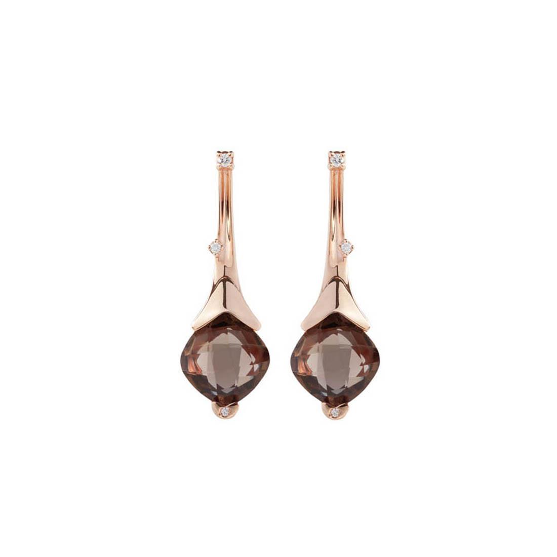 Earrings with fumè quartz and diamonds - ALFIERI & ST. JOHN