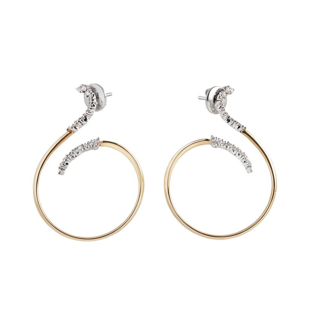 Yellow gold earrings with diamonds - ALFIERI & ST. JOHN