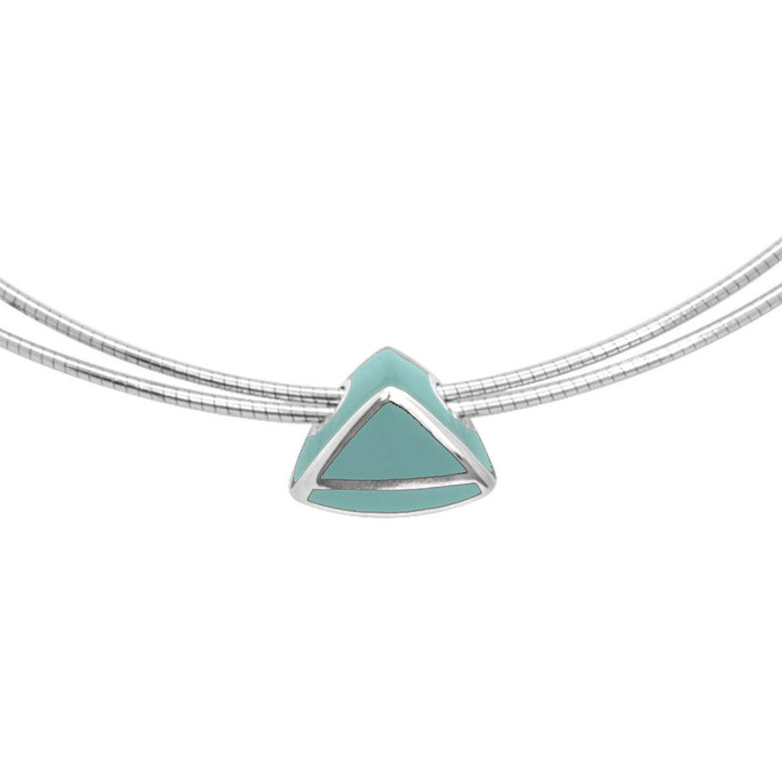 Sterling silver cable necklace with turquoise enamel - ALFIERI & ST. JOHN 925