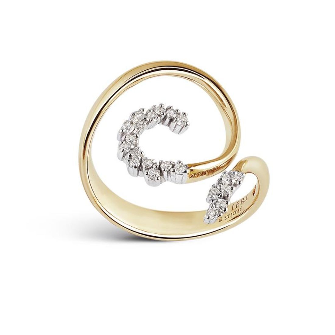 Anello Gaudi in oro con diamanti ct. 0,20  - ALFIERI & ST. JOHN