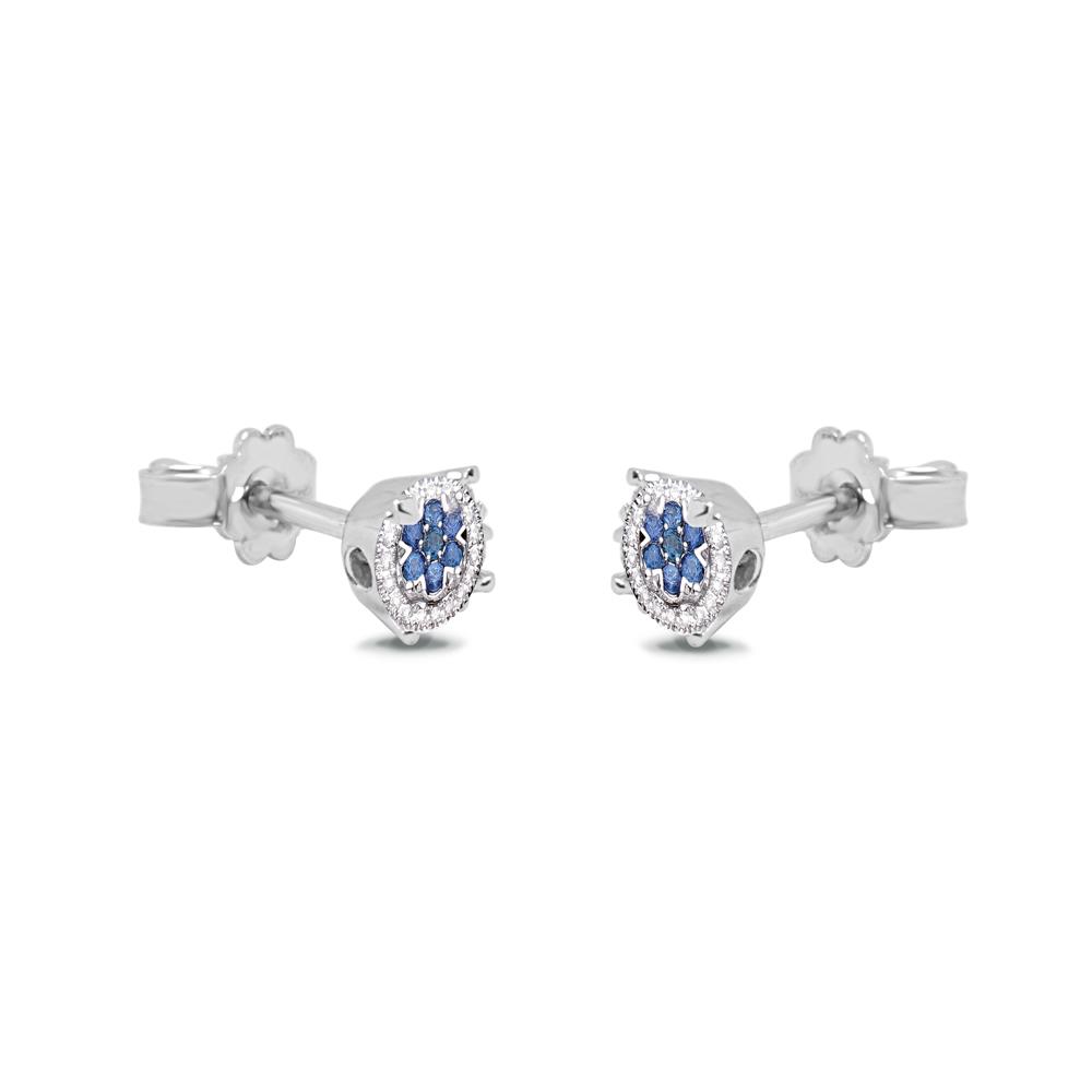 White gold earrings with diamonds and sapphires - ALFIERI & ST. JOHN