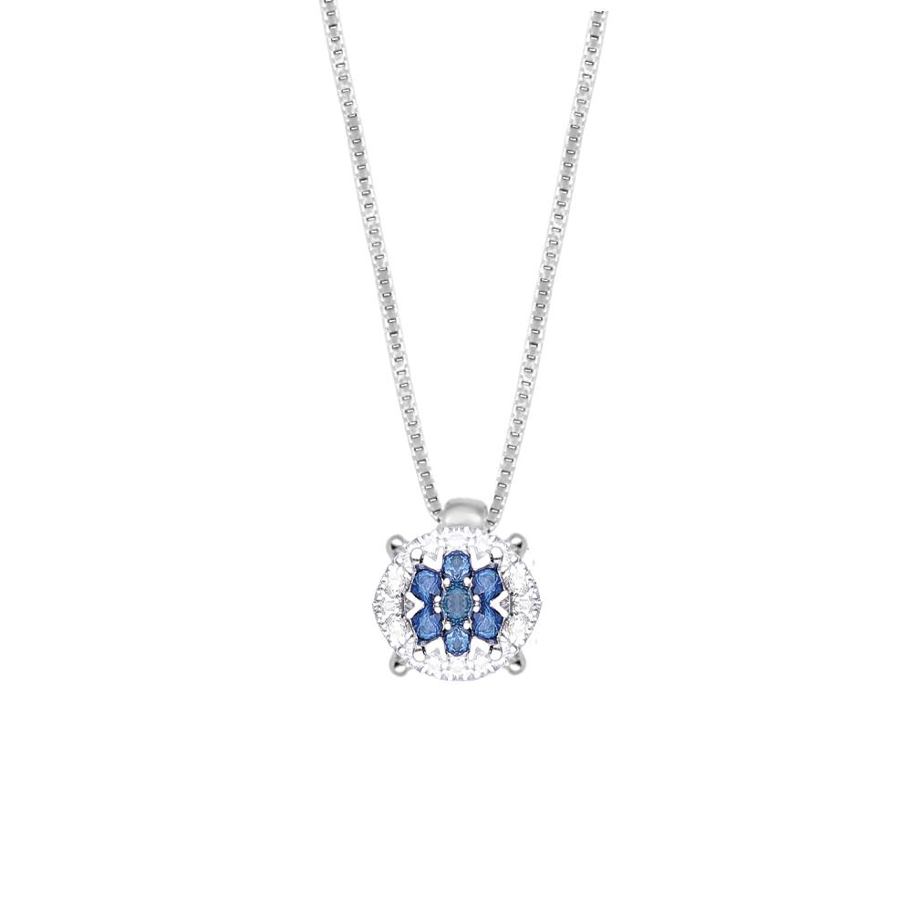 White gold necklace with diamonds and sapphires - ALFIERI & ST. JOHN