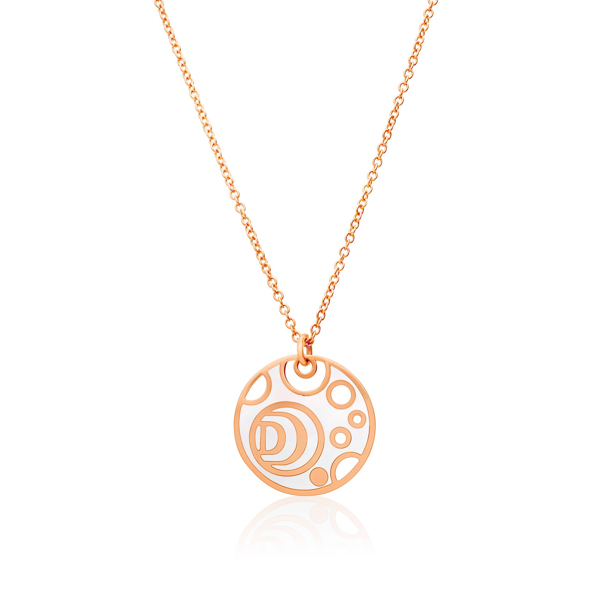 Collana bifacciale in oro rosa con diamante e cera nera - DAMIANI