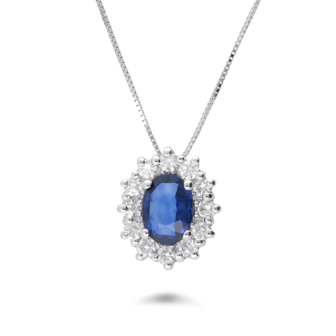 Necklace with sapphire and diamonds  - ORO&CO