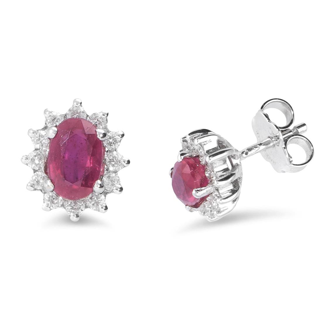 Earrings with diamonds and rubies - ORO&CO