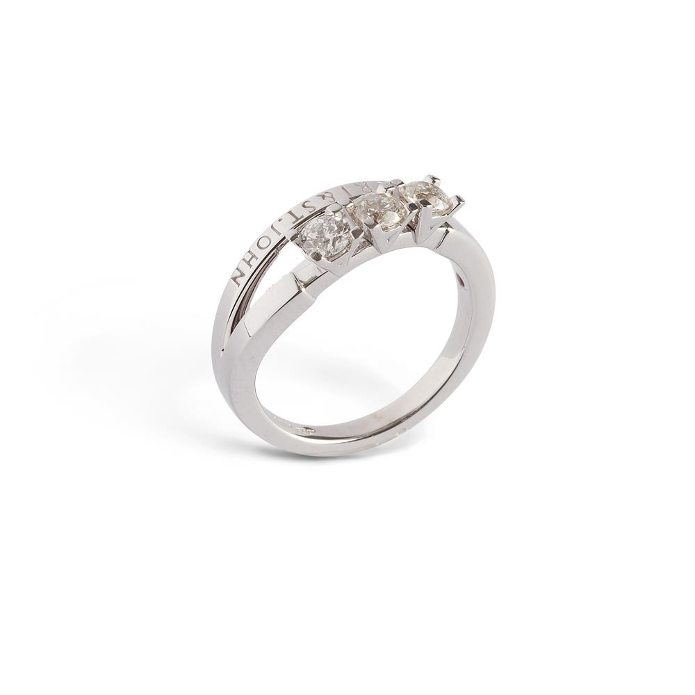 Trilogy ring with diamonds ct. 0.60 - ALFIERI & ST. JOHN
