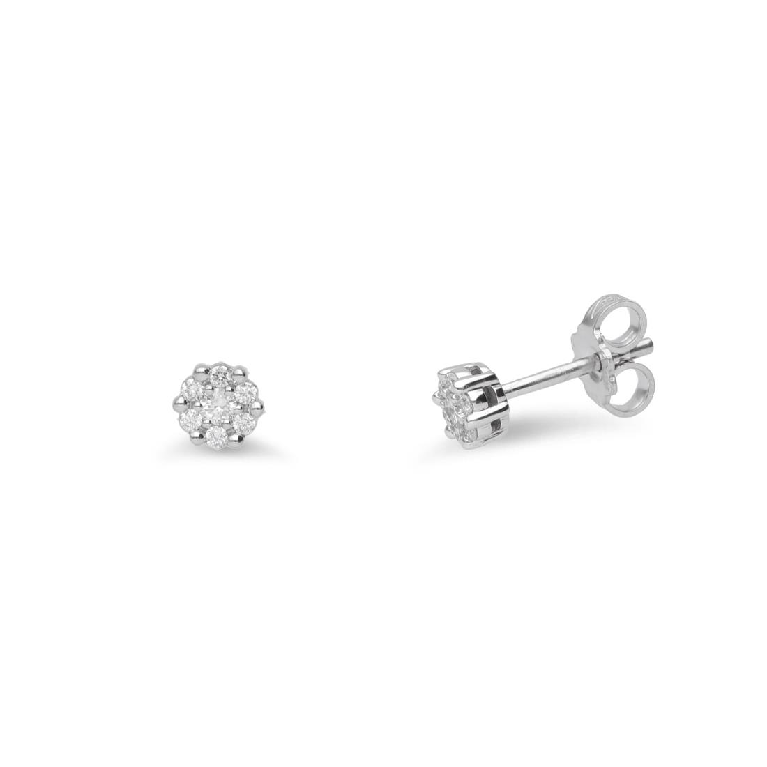  White gold earrings with diamonds  ct 0.15 - ALFIERI & ST. JOHN