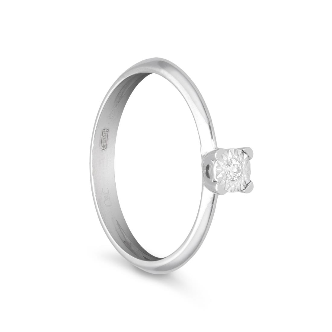 Anillo solitario con diamantes de 0,03 ct. - ORO&CO