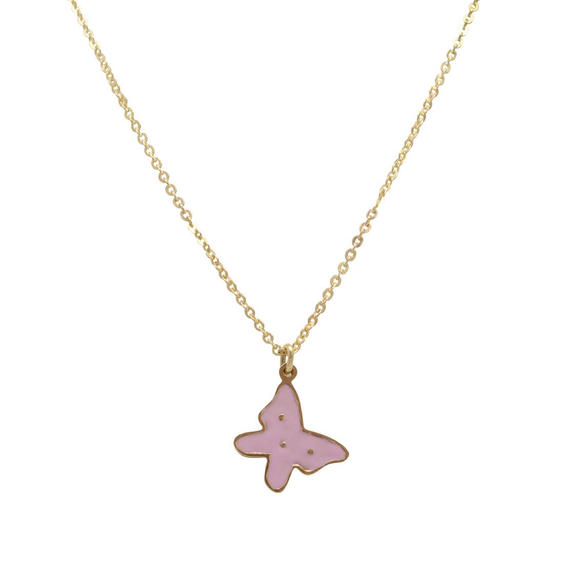 Necklace in gold with enamelled butterfly - ORO&CO