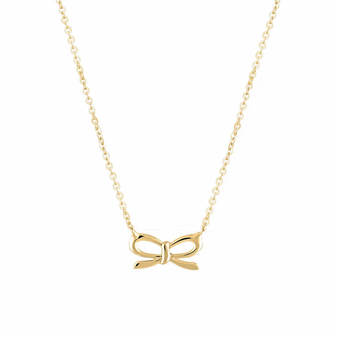 Gold necklace with bow pendant - ORO&CO