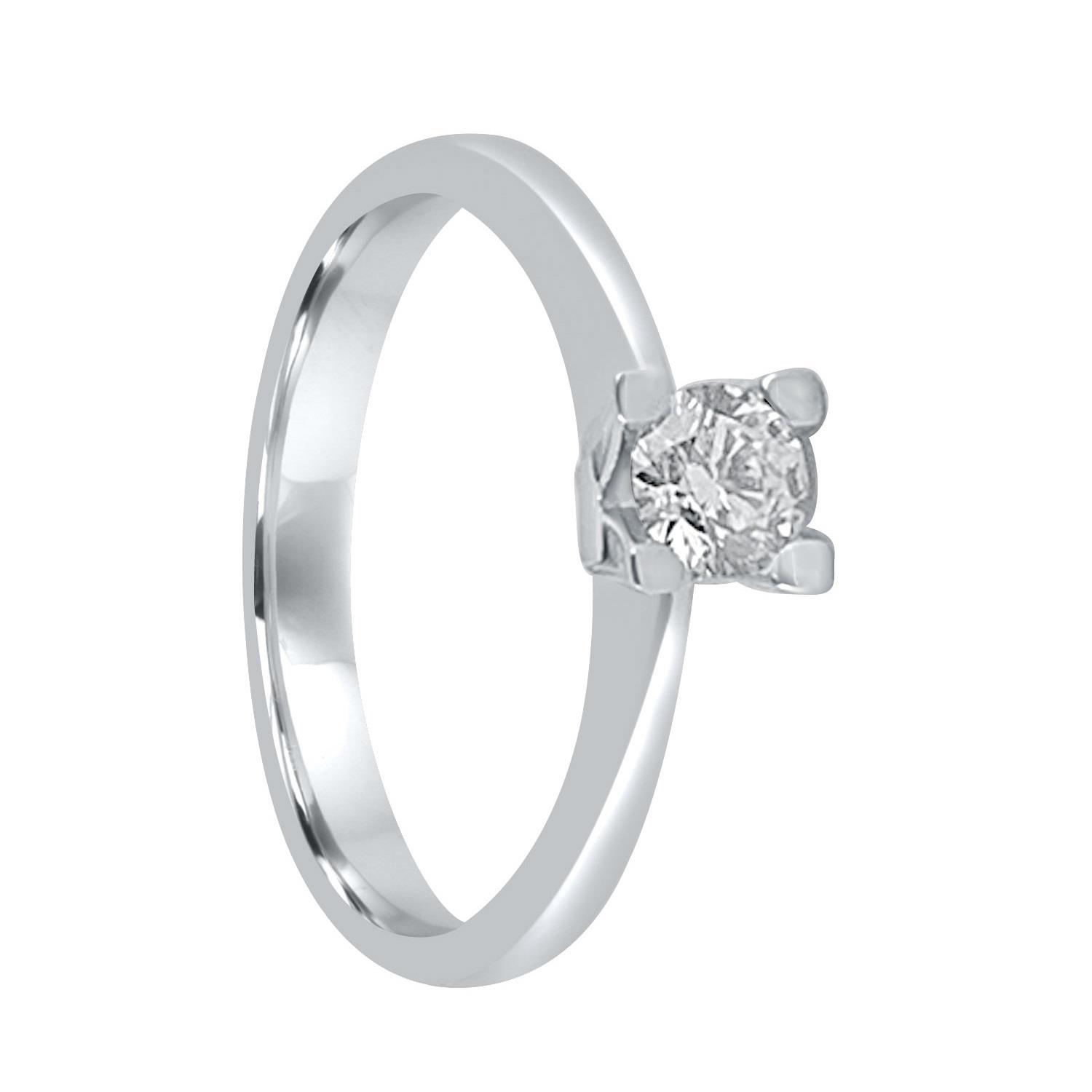 Anello solitario in oro bianco con diamante ct. 0,40 - ALFIERI & ST. JOHN