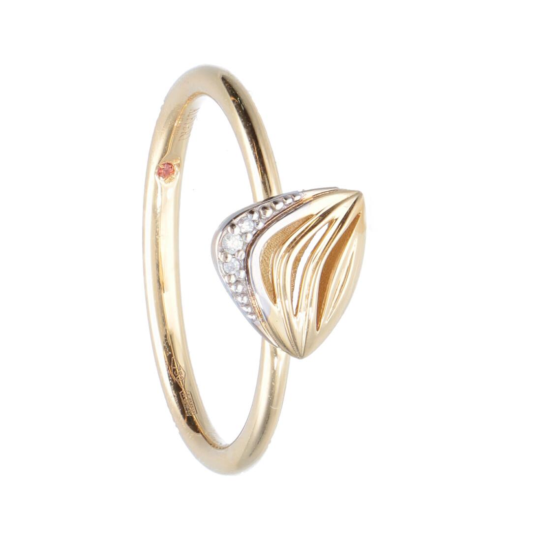 Ring in gold with ct. 0,008 diamond pavé  - ALFIERI & ST. JOHN