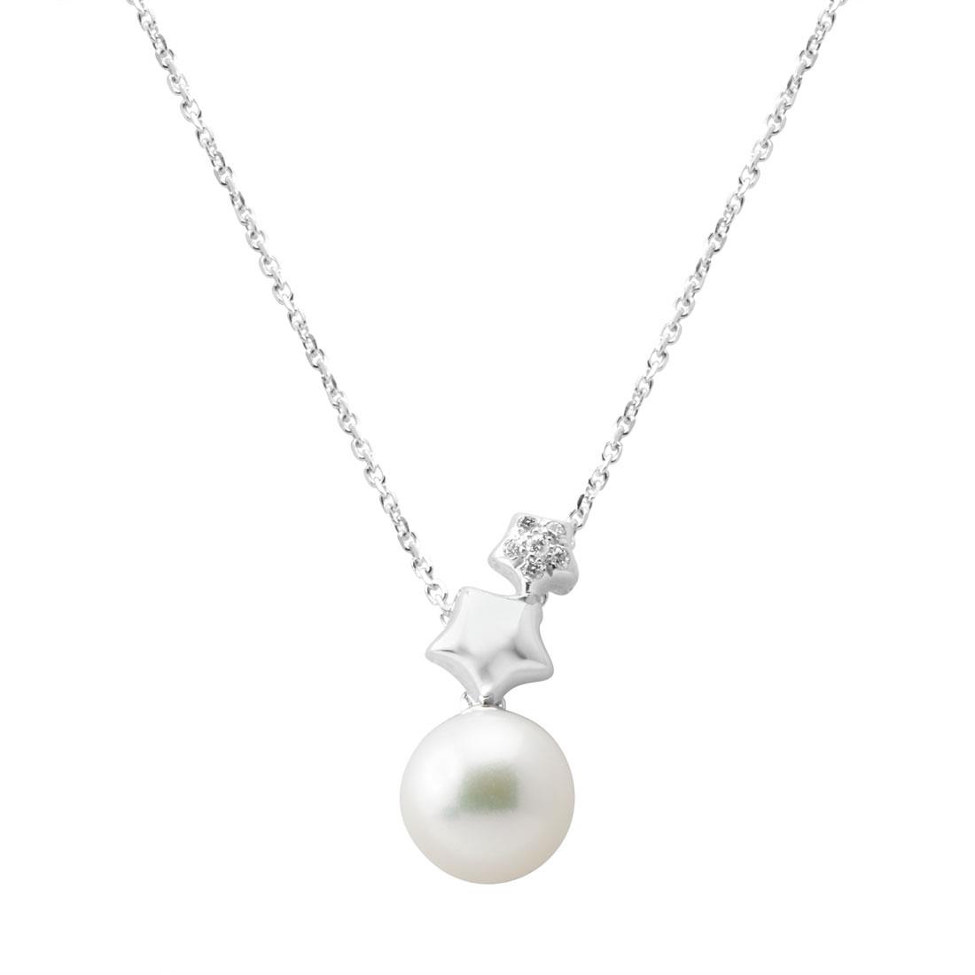 White gold necklace with pearl - BLISS