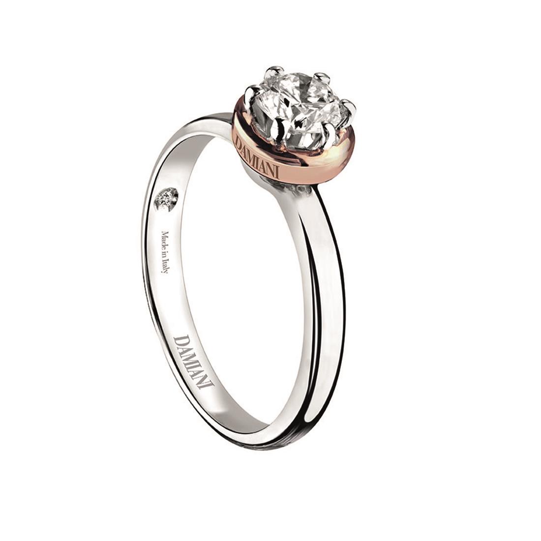 Anello in oro bianco con diamante ct. 0,16 - DAMIANI