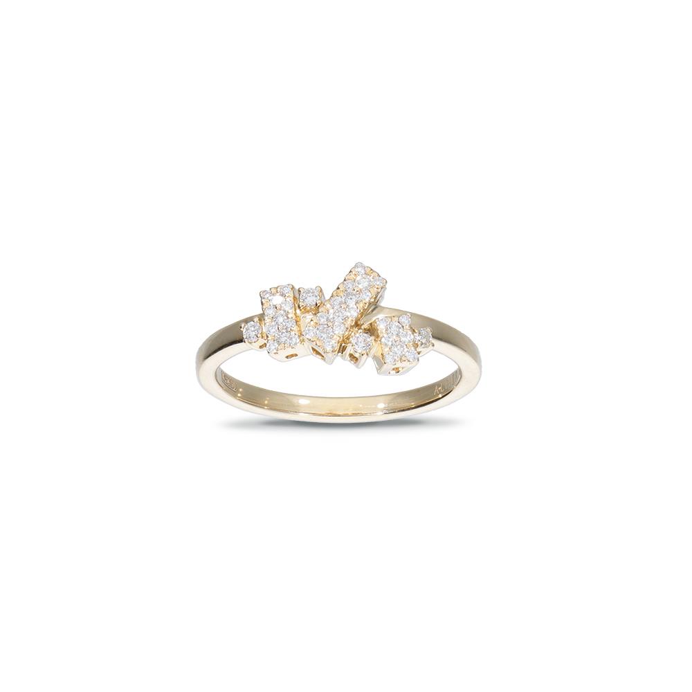 Yellow gold ring with diamonds  - ALFIERI & ST. JOHN