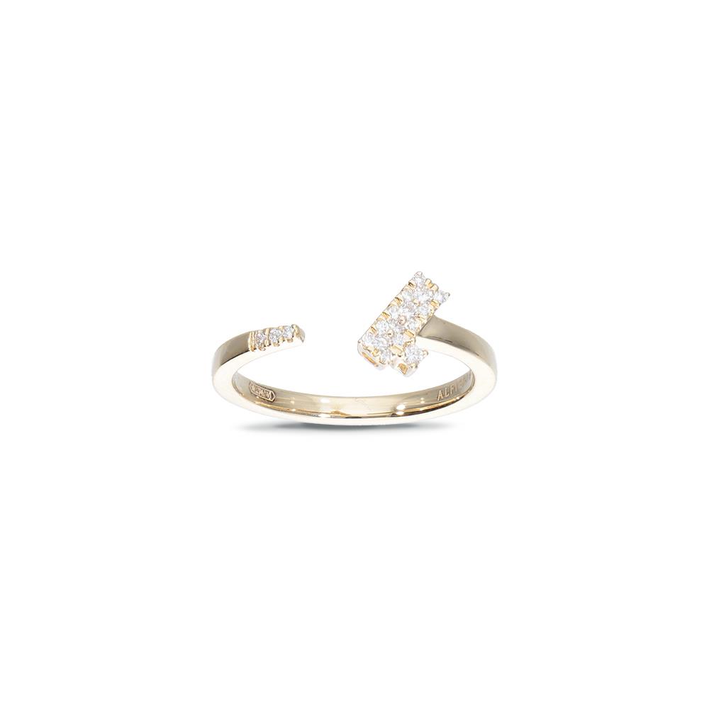 Yellow gold ring with diamonds - ALFIERI & ST. JOHN