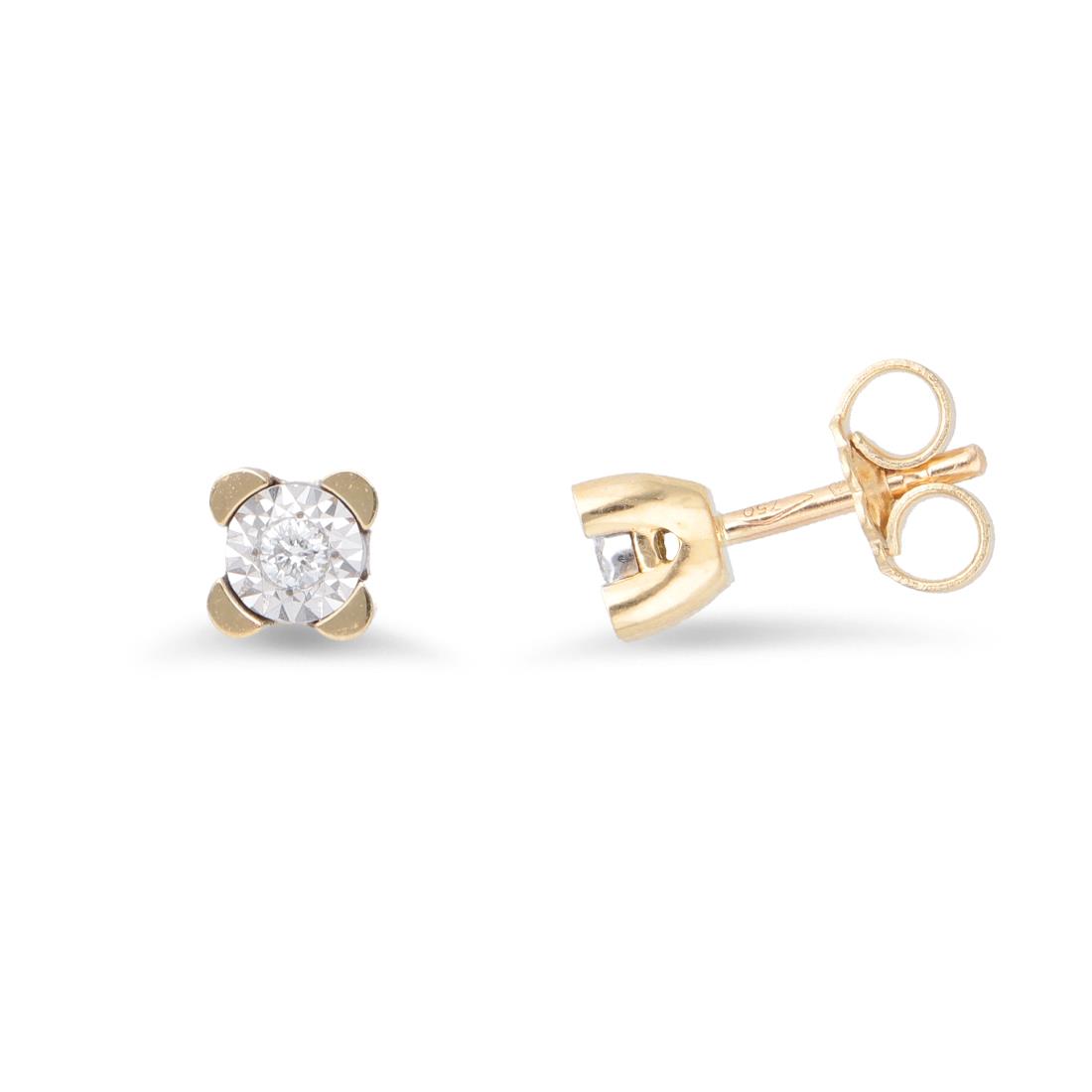 Light point earrings with 0.05 ct diamonds - ORO&CO