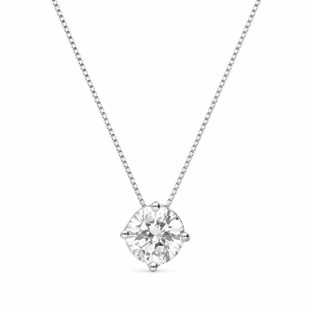 Collana punto luce in oro bianco con diamanti ct. 0,85 - ALFIERI & ST. JOHN