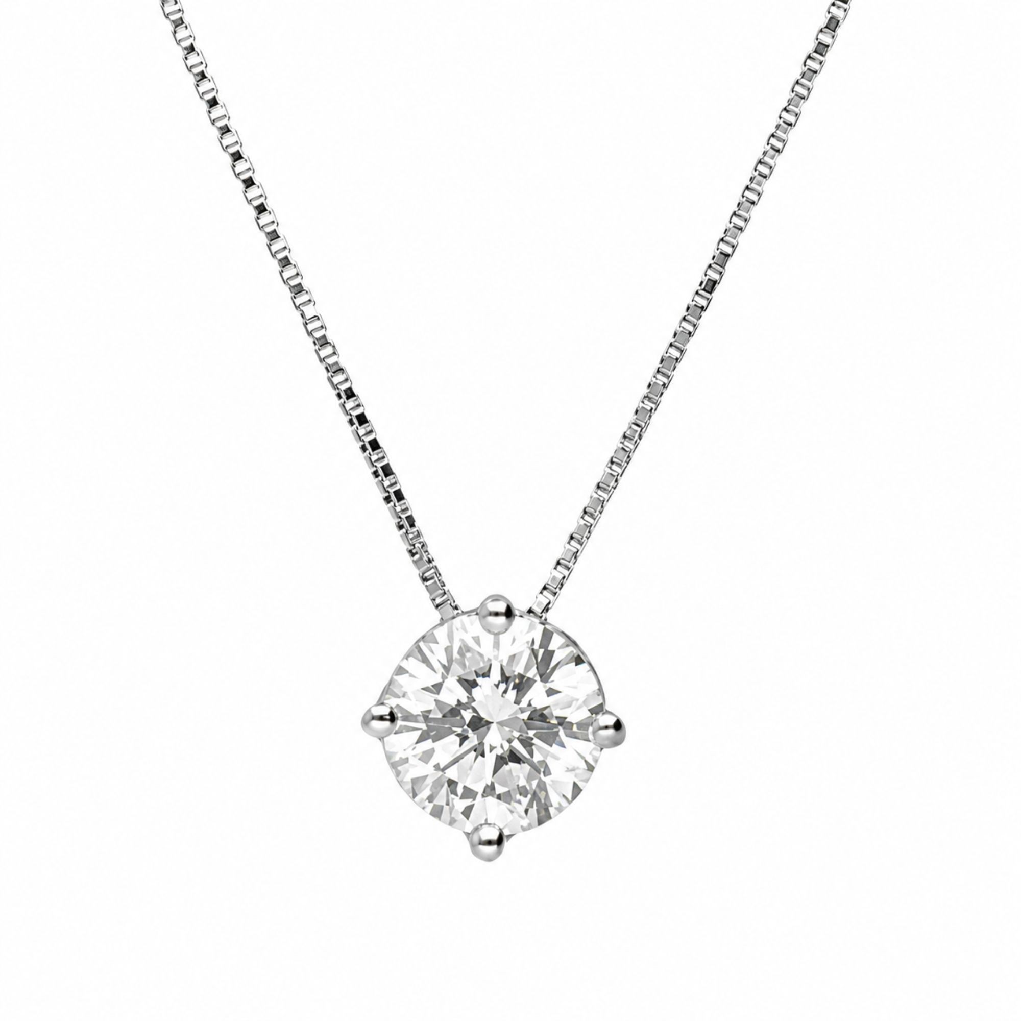 Collar punto de luz en oro blanco con diamantes ct. 0.90 - ALFIERI & ST. JOHN