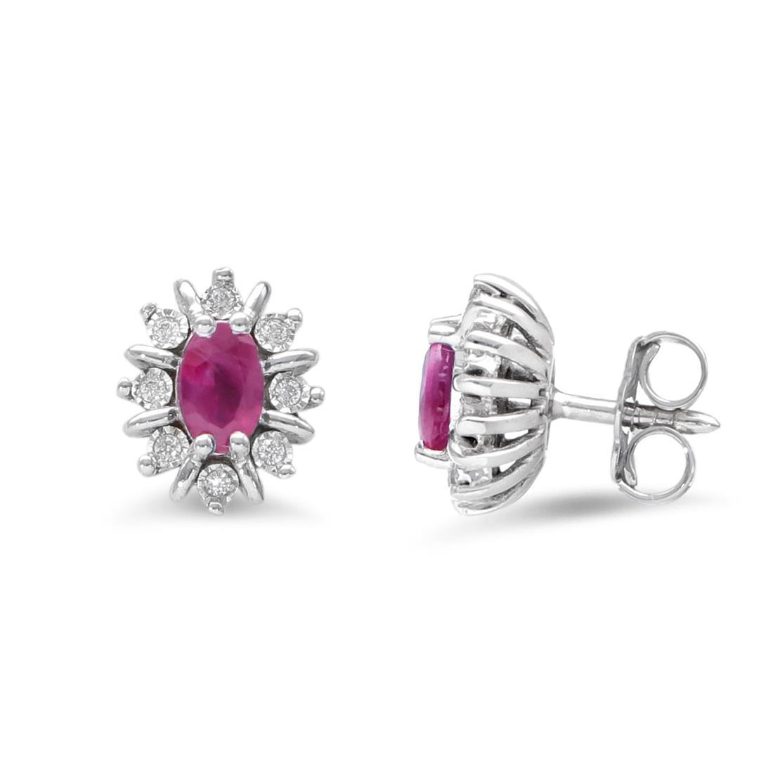 Earrings with rubies ct. 0.70 and diamonds - LUXURY ZONE