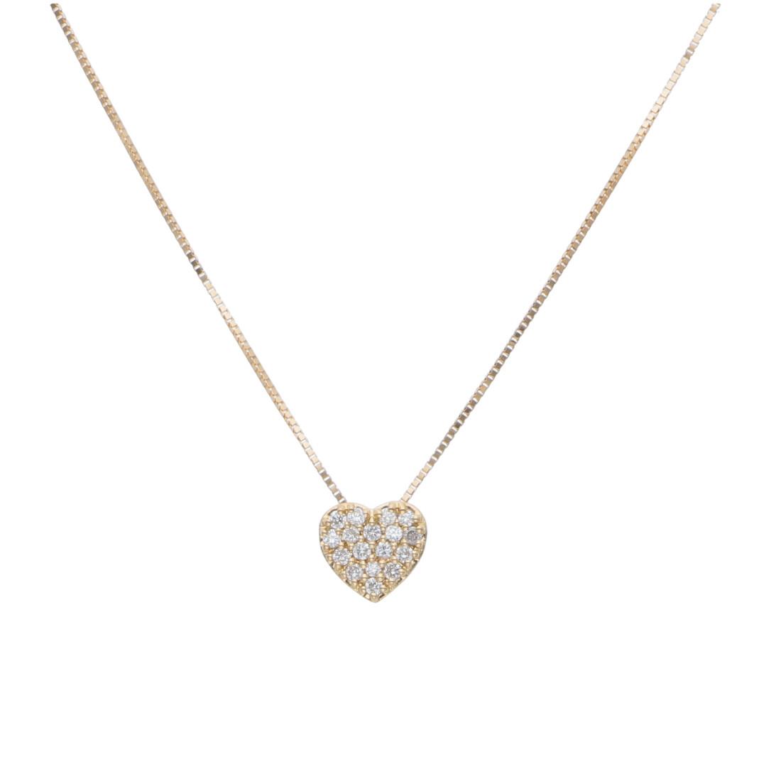 Necklace with heart in diamonds ct. 0.11 - ORO&CO
