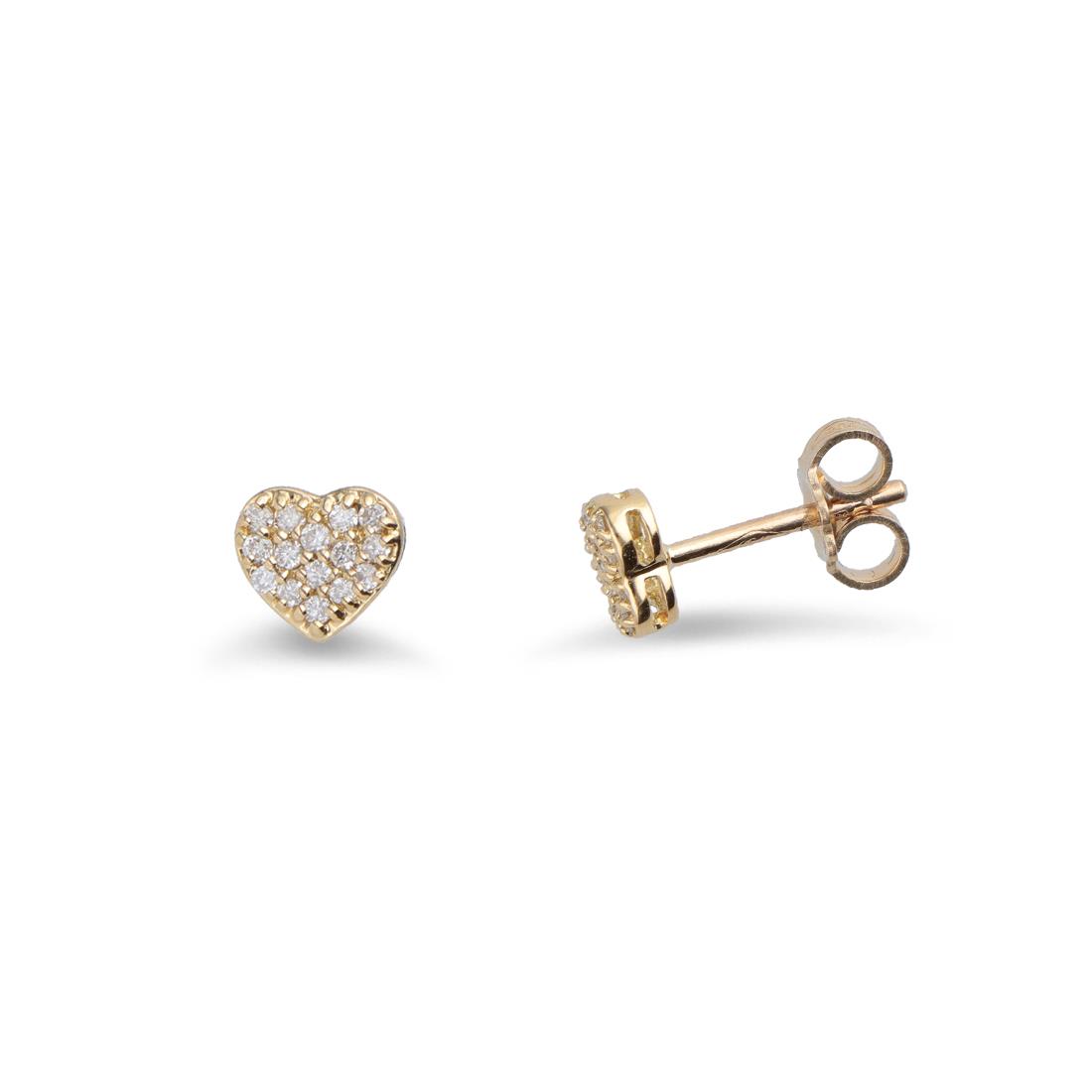 Earrings in yellow gold and 0.16 ct diamonds - ORO&CO
