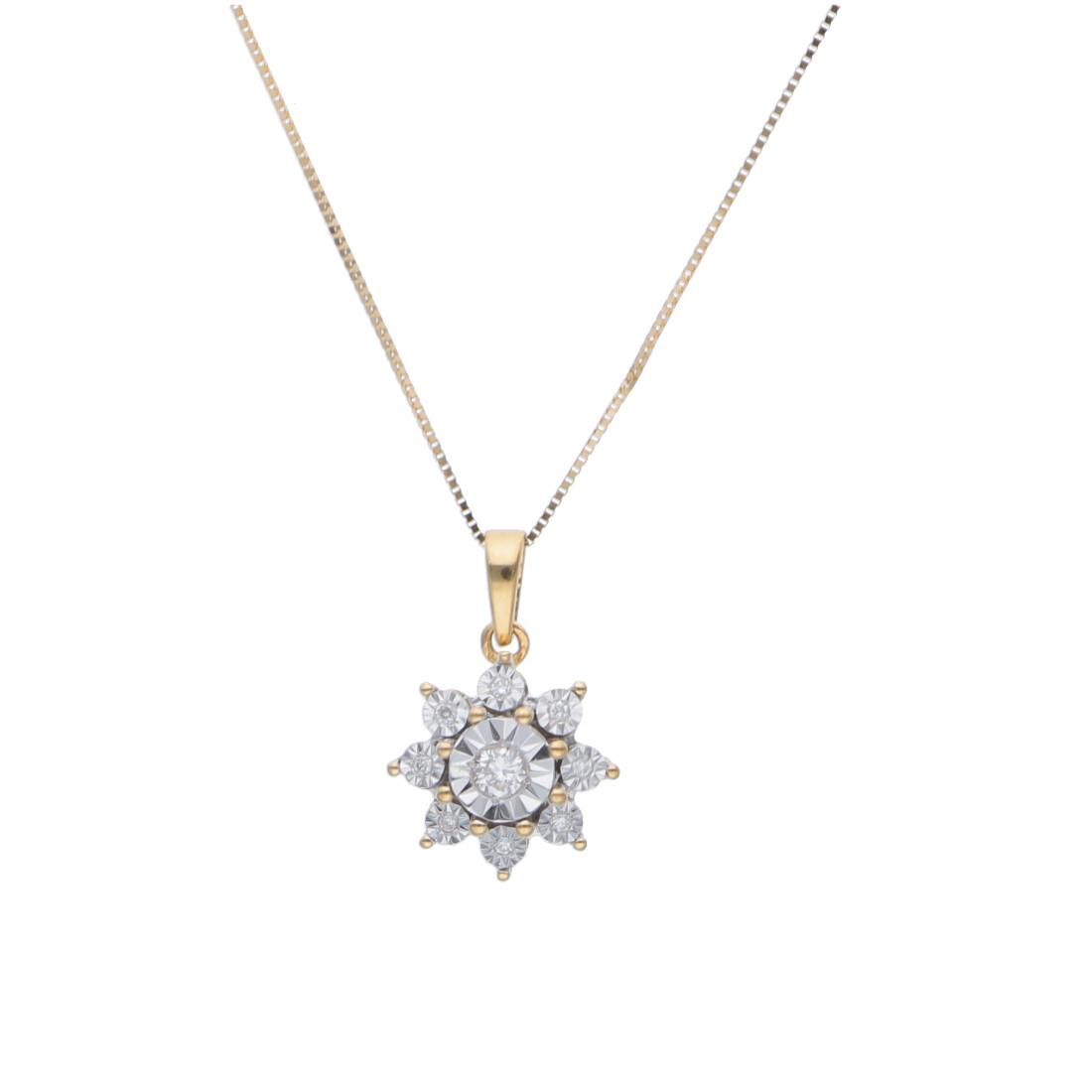 Necklace with diamond pendant - ORO&CO