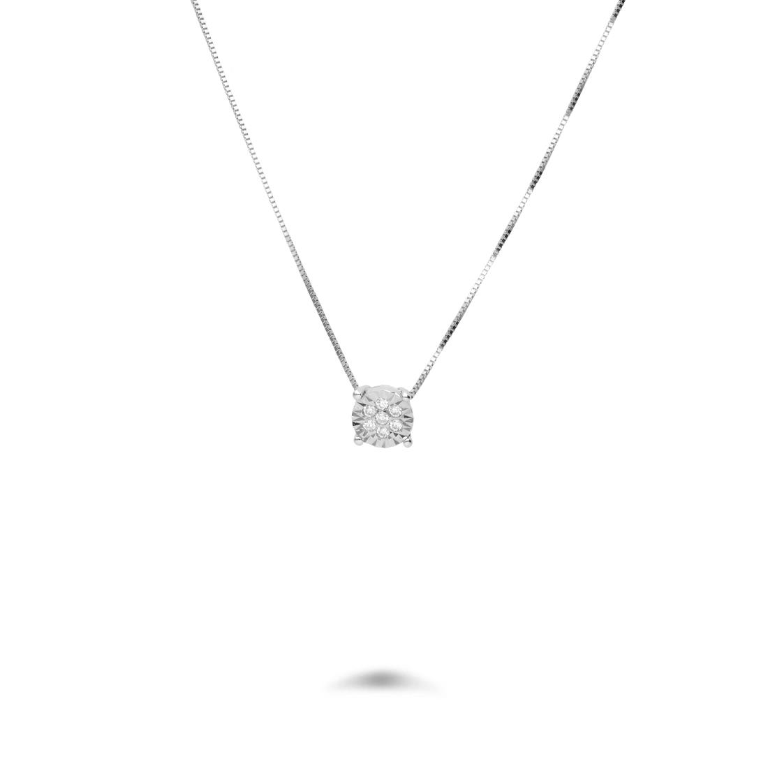 Invisible gold necklace with 0.05 ct diamonds - ORO&CO