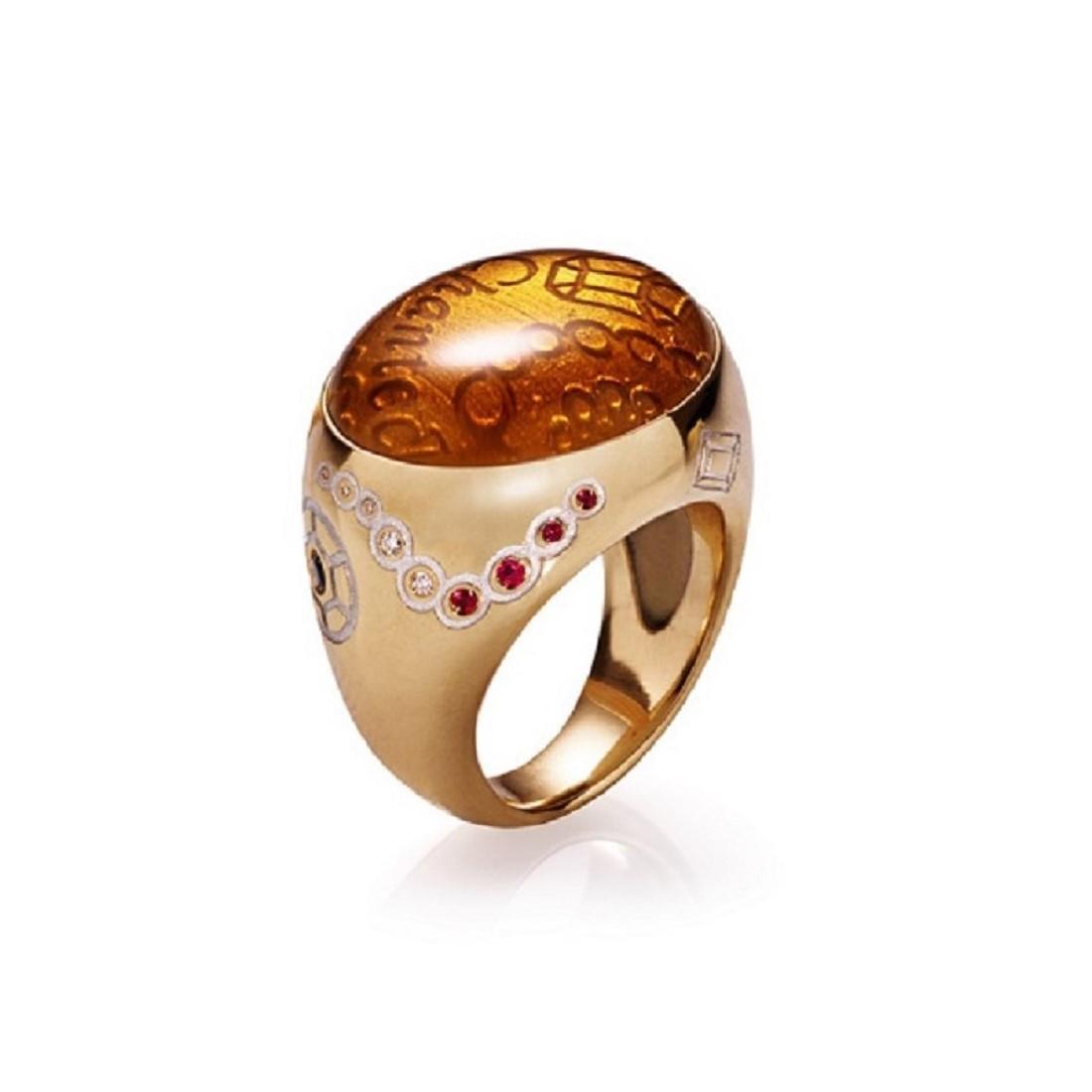 Anillo con diamantes y piedras preciosas - CHANTECLER