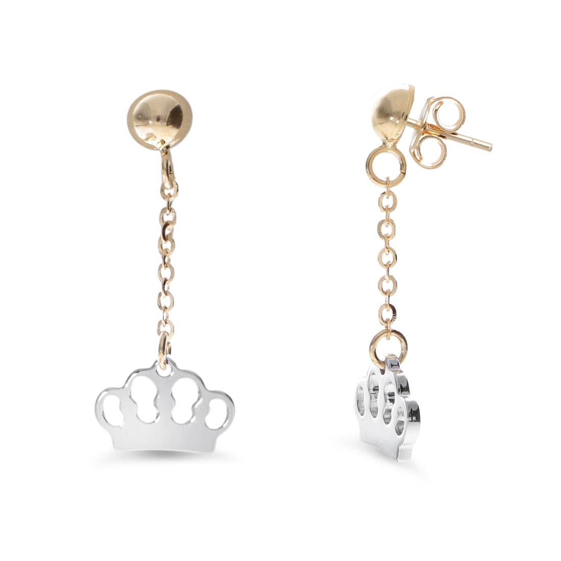 Drop earrings with crown - ORO&CO